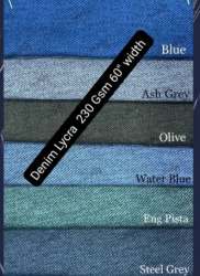Plain Knitted Denim Lycra Fabric 