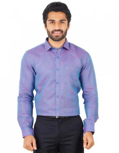 Men Full Sleeve Plain Linen Shirts by Ramraj Cotton