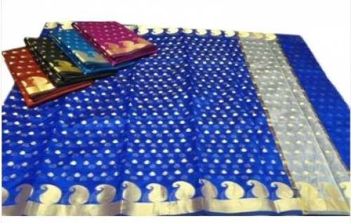 New Collection Blue Banarasi Silk Saree At Wholesale Rate by Krishna Sarees