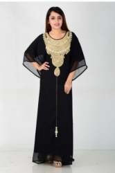 Black Gold Beaded Kaftan